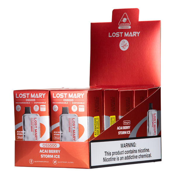 BUY 1 GET 1 FREE Acai Berry Storm Ice Lost Mary OS5000 Luster | Vape United Kingdom