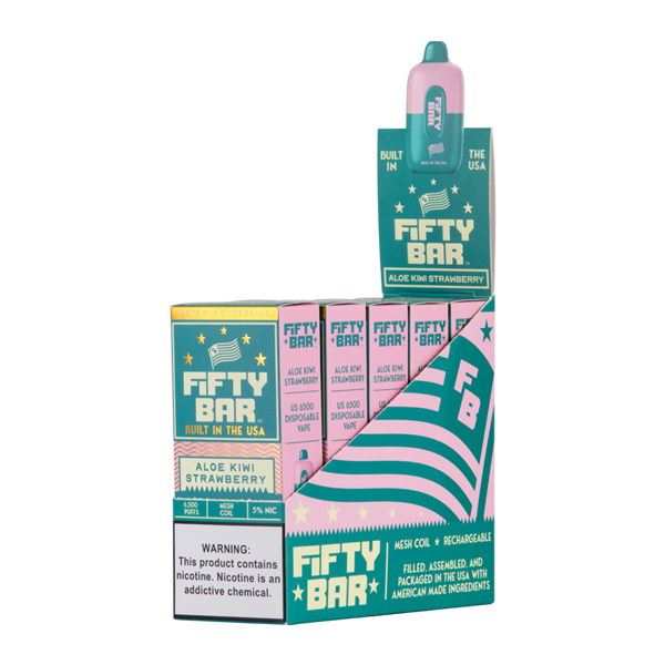 BUY 1 GET 1 FREE Aloe Kiwi Strawberry Fifty Bar | Vape United Kingdom