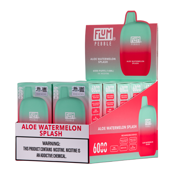 BUY 1 GET 1 FREE Aloe Watermelon Splash FLUM Pebble | Vape United Kingdom