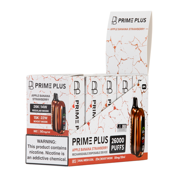 BUY 1 GET 1 FREE Apple Banana Strawberry Prime Plus 26000 | Vape United Kingdom